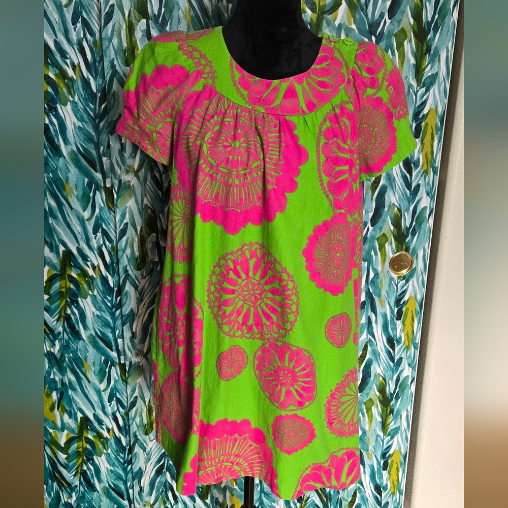 H&M Vibrant Green and Pink Mini Dress